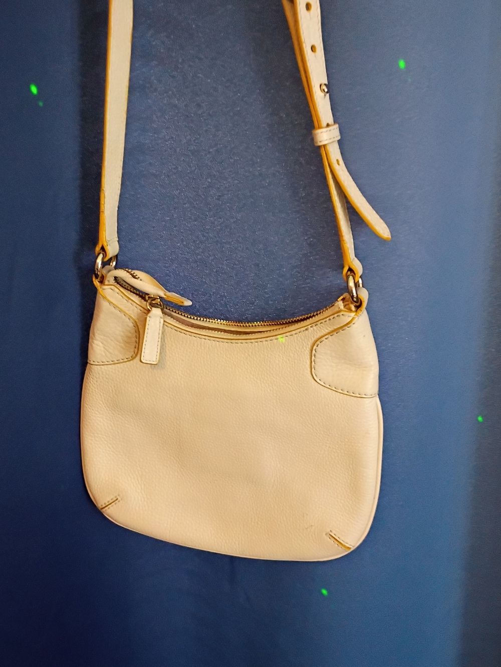 Cole Haan Cream Pebble Leather Crossbody Bag - Picture 3 of 7